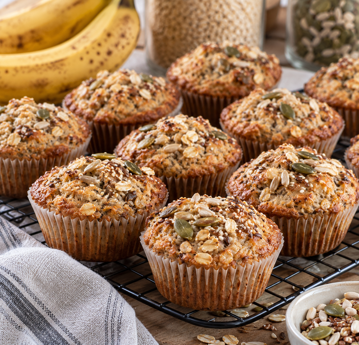 One-Bowl Oat & Banana Muffins